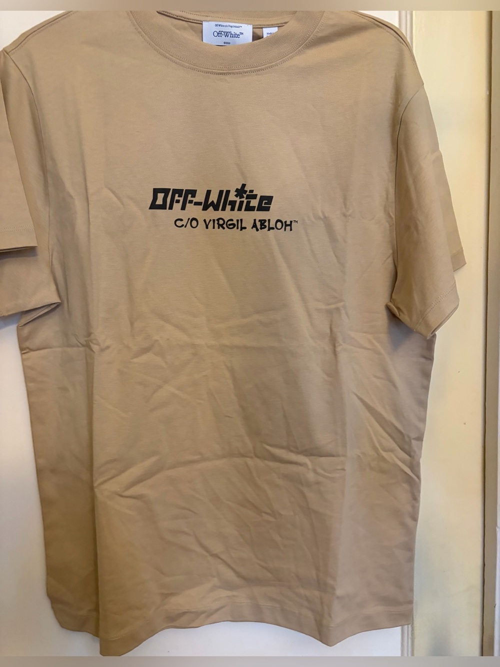Off-White Men’s Tan Logo T-Shirt